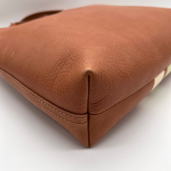 MADEWELL The Zip Top Transport Crossbody Bag Striped Edition Desert Camel NWT - Picture 7 of 11